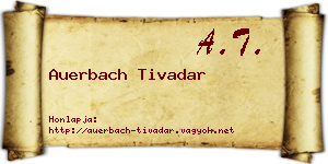 Auerbach Tivadar névjegykártya