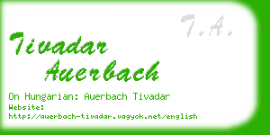 tivadar auerbach business card